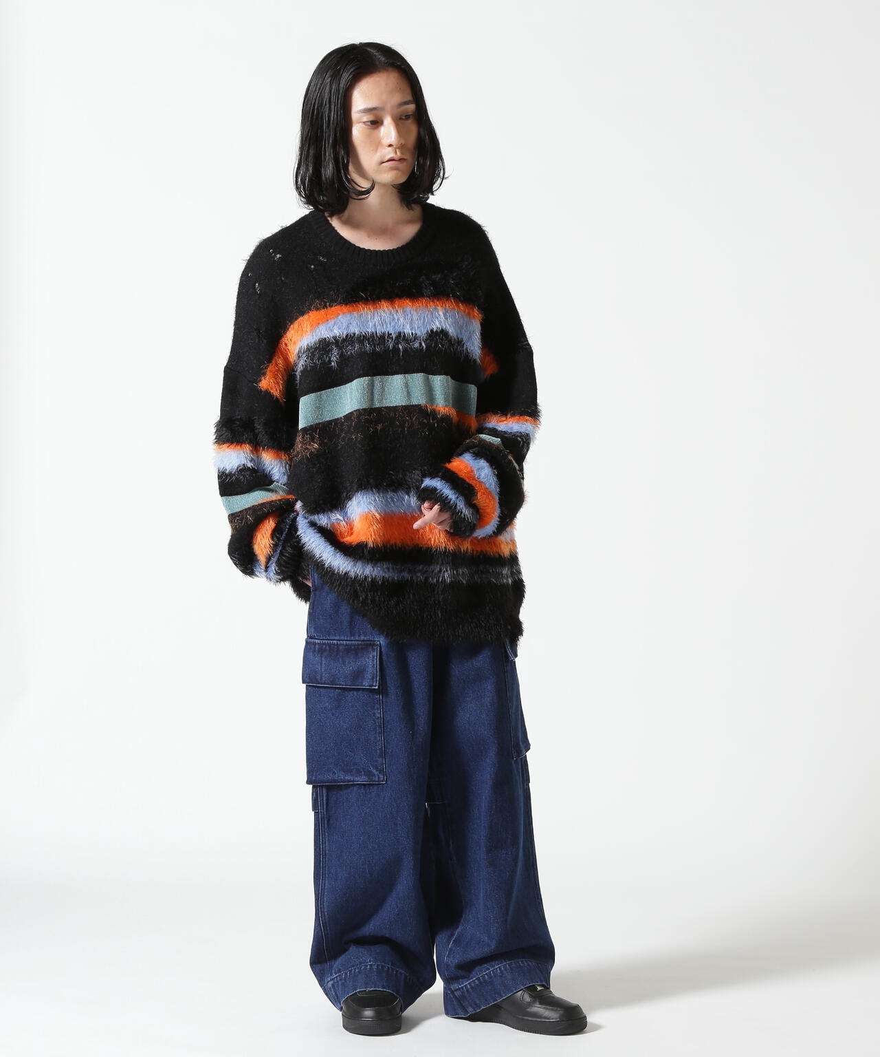 B omnivore/ビーオムニボー　DENIM CARGO PANTS