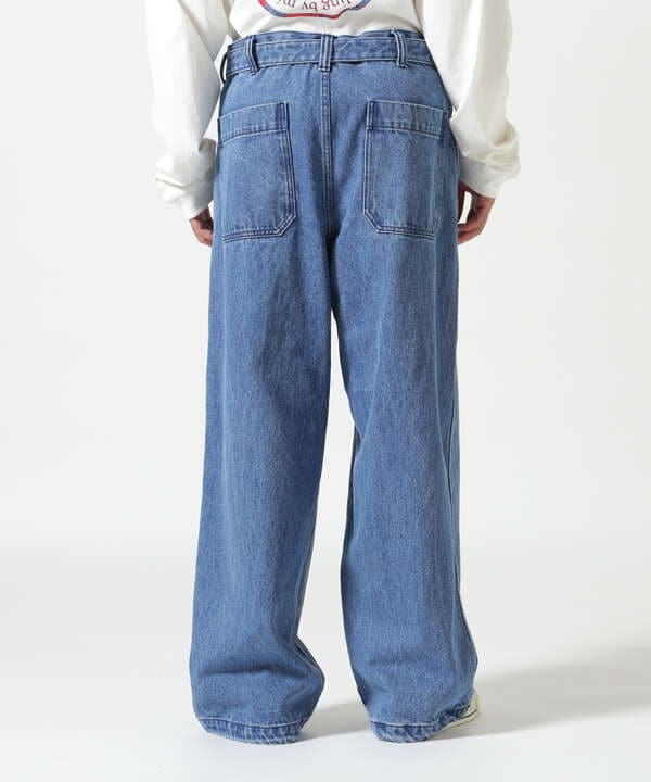 B omnivore/ビーオムニボー　DENIM BELT LOOSE PANTS