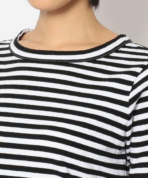 FANEUIL/ファヌル　BOAT NECK BORDER LS TEE