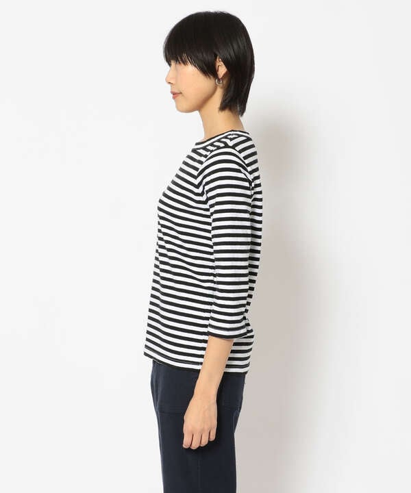 FANEUIL/ファヌル　BOAT NECK BORDER LS TEE