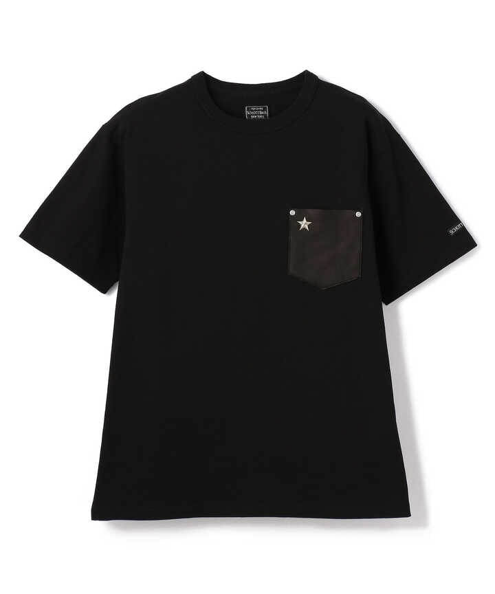 LEATHER POCKET T-SHIRT ONE STAR/レザーポケットTシャツ ワンスター