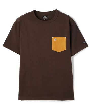 LEATHER POCKET T-SHIRT ONE STAR/レザーポケットTシャツ ワンスター