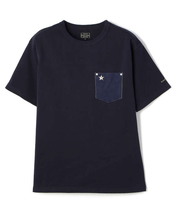 LEATHER POCKET T-SHIRT ONE STAR/レザーポケットTシャツ ワンスター