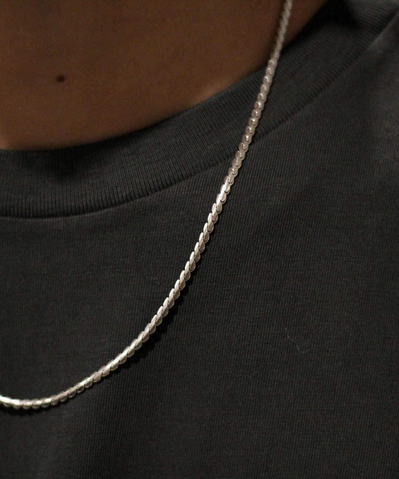 meian/メイアン/STERLING SILVER PYTHON TAIL CHAIN NECKLACE/パイソン 