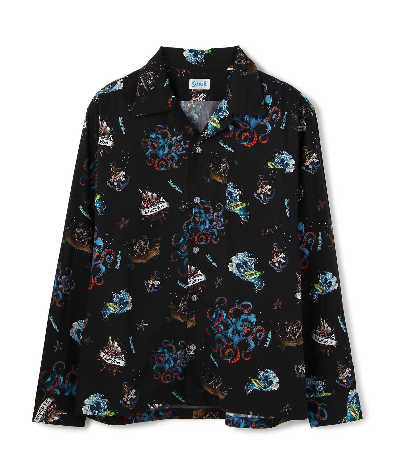 LS HAWAIIAN SHIRT KRAKEN/ハワイアンシャツ クラーケン | Schott ( ショット ) | US ONLINE  STORE（US オンラインストア）