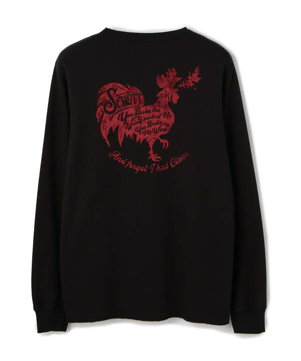 LS MESSAGE HENEYNECK T-SHIRT/メッセージ ヘンリーネック Tシャツ