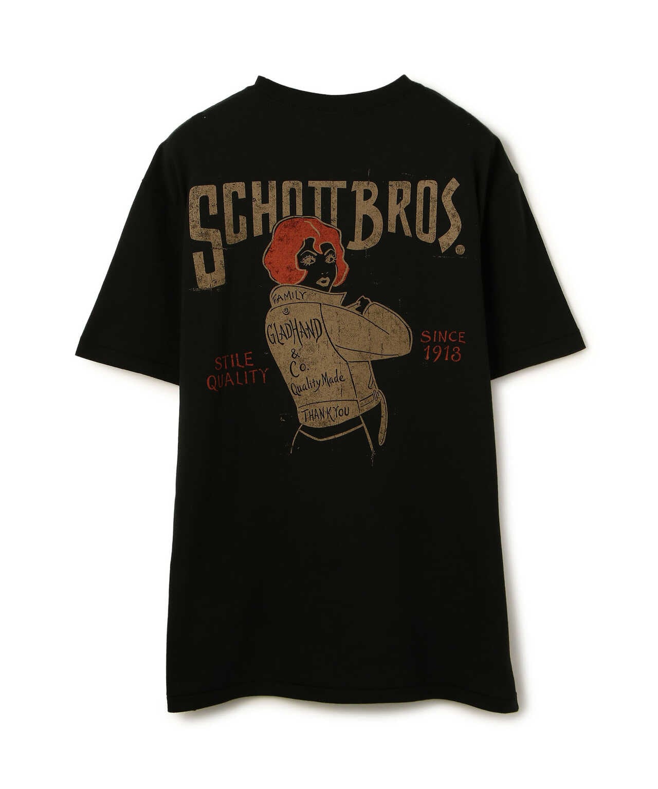 GLADHAND/グラッドハンド/BEAUTY LOOKING BACK CREW T-SHIRT/ビューティー ルッキング | Schott (  ショット ) | US ONLINE STORE（US オンラインストア）