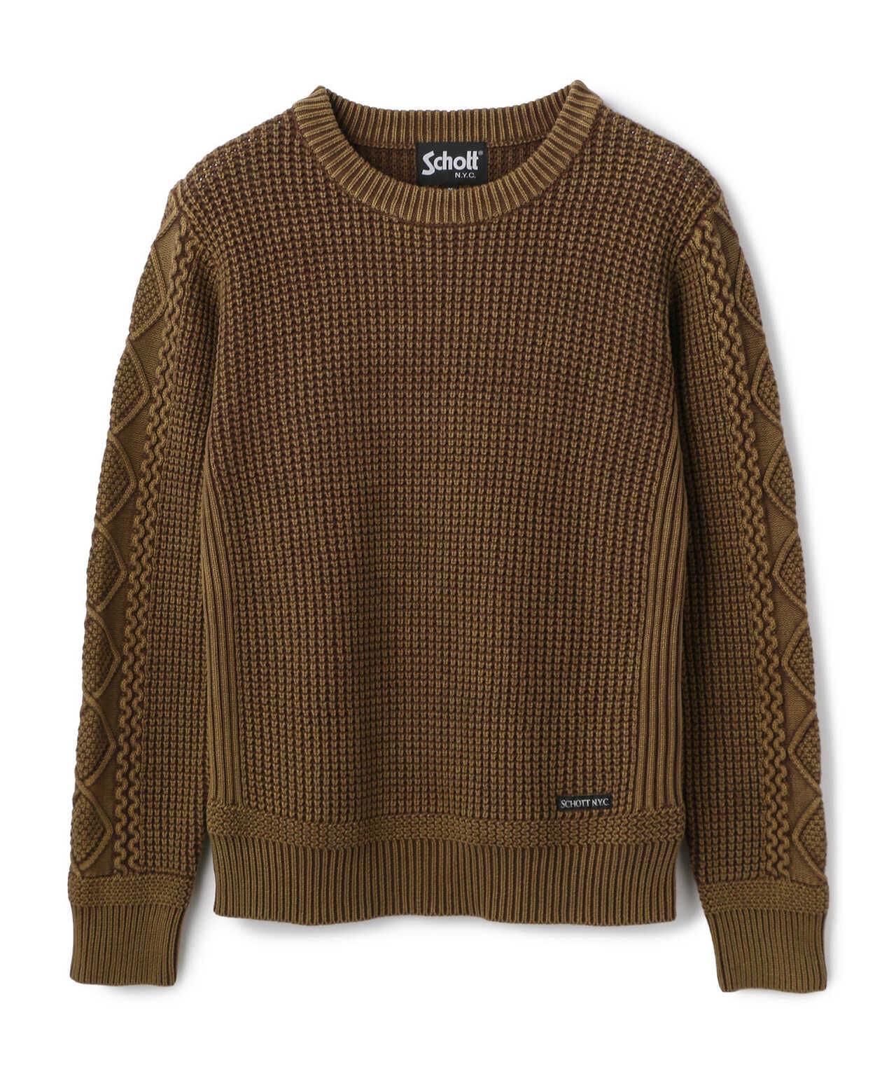 DULL COLOR CREWNECK KNIT/ダルカラー クルーネックニット | Schott