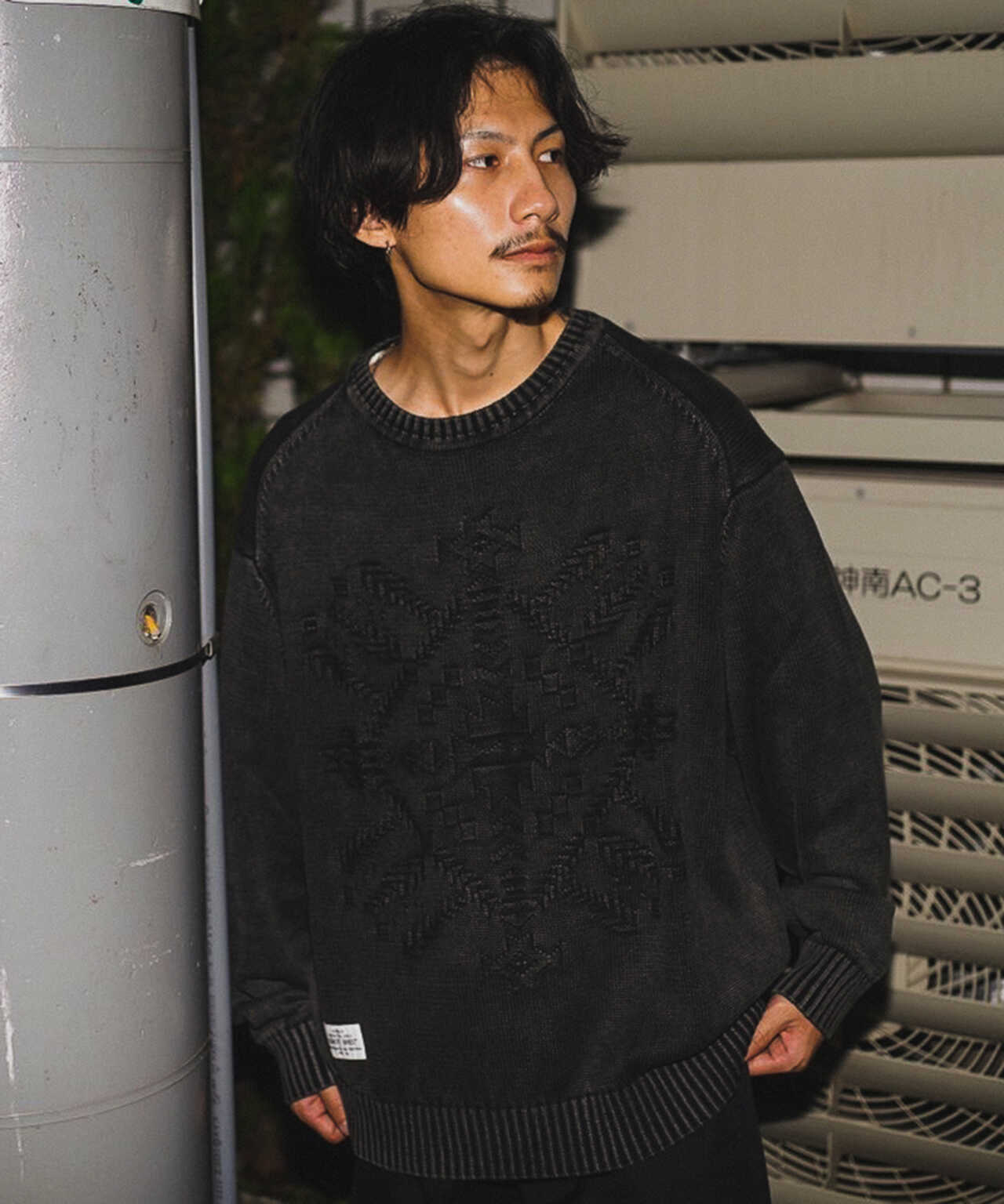 WEB&DEPOT LIMITED】NATIVE FISHBONE KNIT/ネイティブ フィッシュ