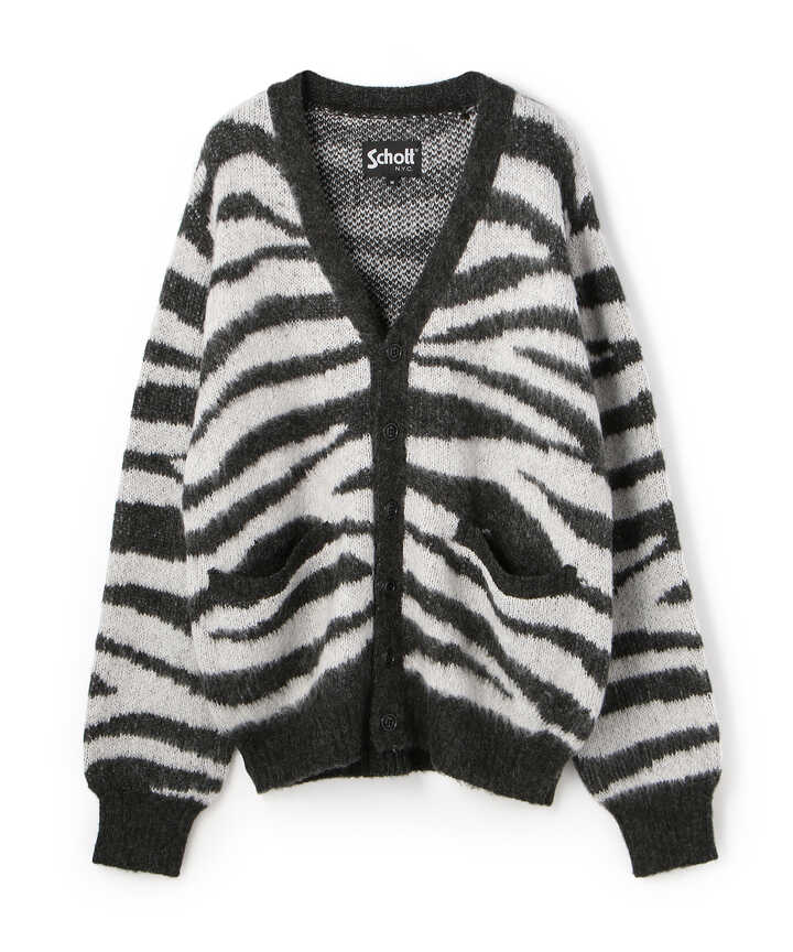 MOHAIR ZEBRA CARDIGAN/モヘア ゼブラ カーディガン | Schott 