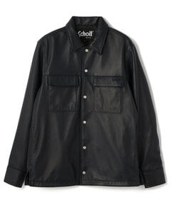 LAMB LEATHER PATCH POCKET SHIRT/レザー パッチポケット 