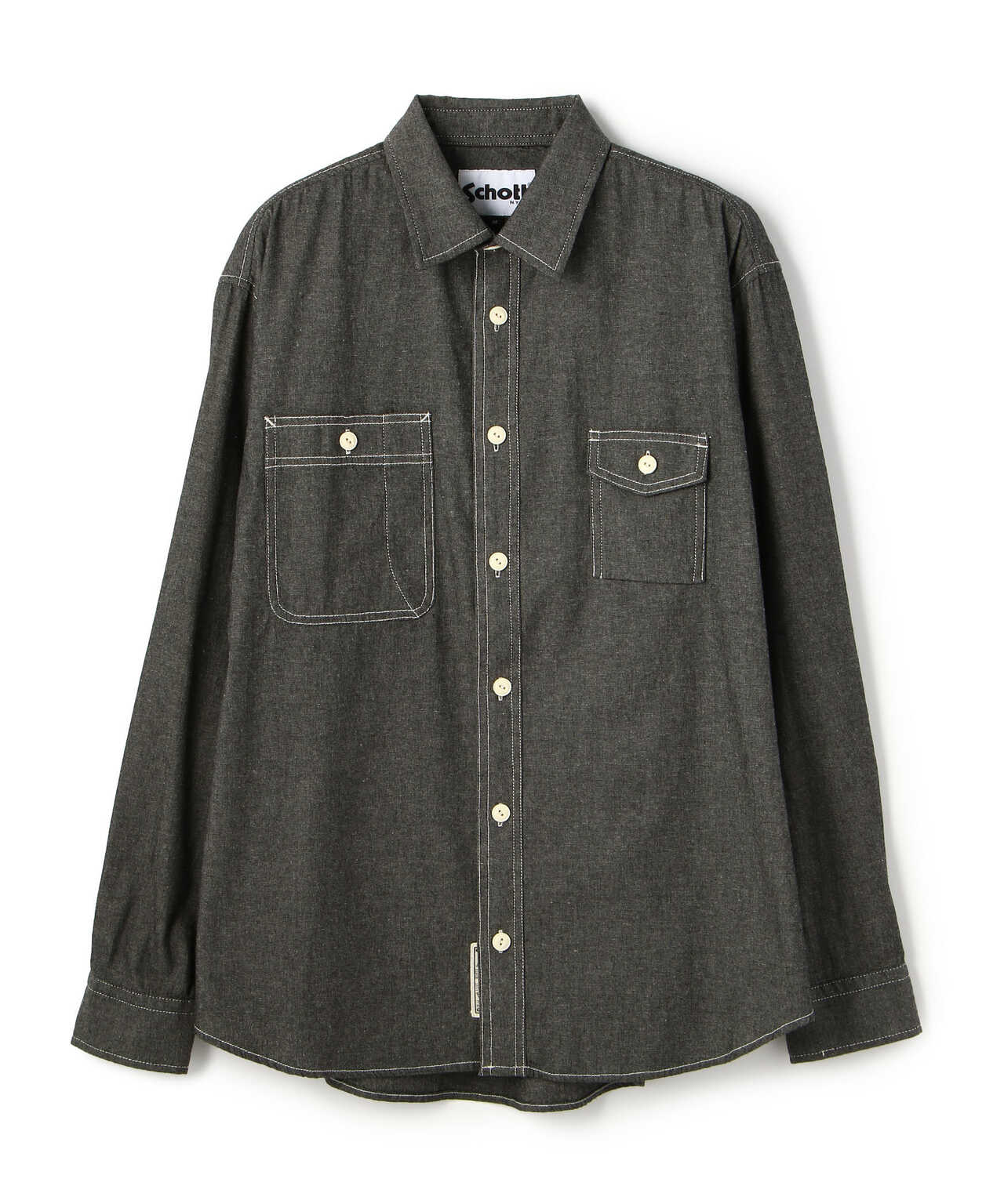 CHAMBRAY LS WORK SHIRT/シャンブレー ワークシャツ | Schott