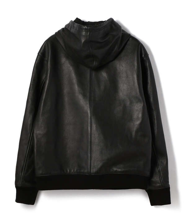 LEATHER FULLZIP PARKA/レザー フルジップ パーカー