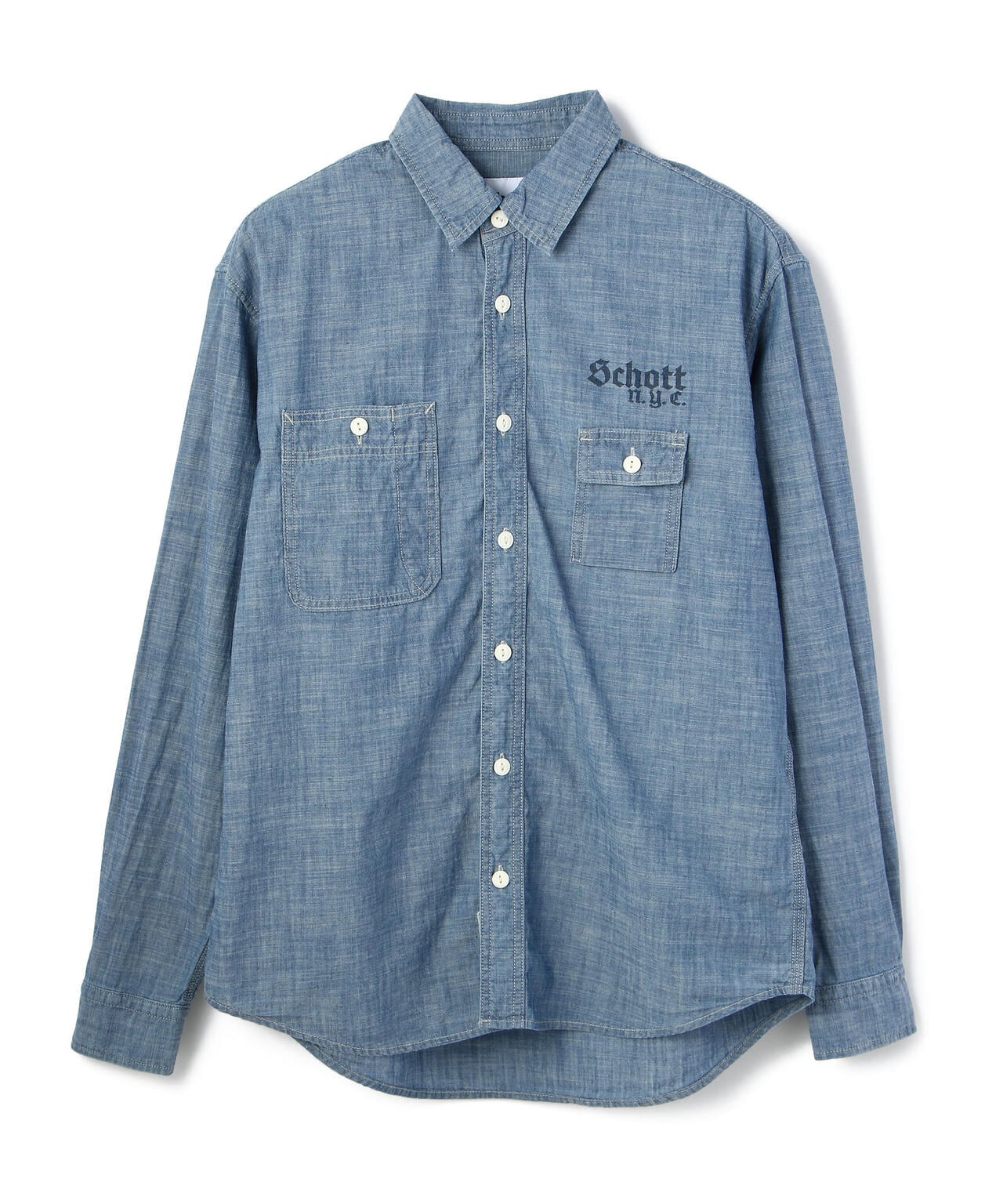 L/S CHAMBRAY WORK SHIRT/シャンブレー ワークシャツ | Schott