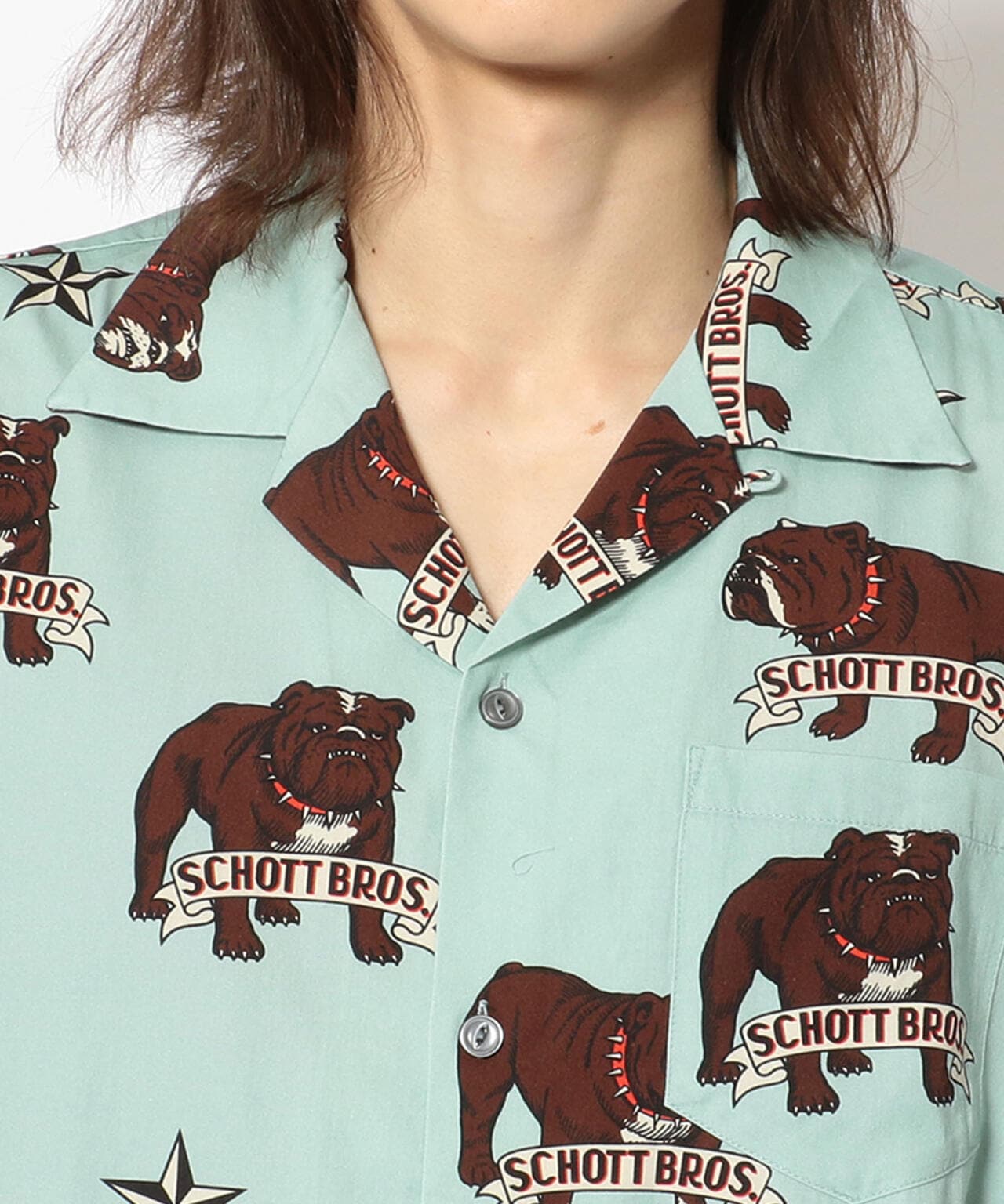 BULLDOG HAWAIIAN SHIRT/ブルドッグ ハワイアンシャツ | Schott