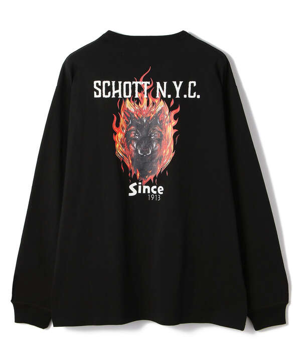 【WEB&DEPOT LIMITED】FIRE WOLF LS T-SHIRT/ファイヤーウルフ ロンT