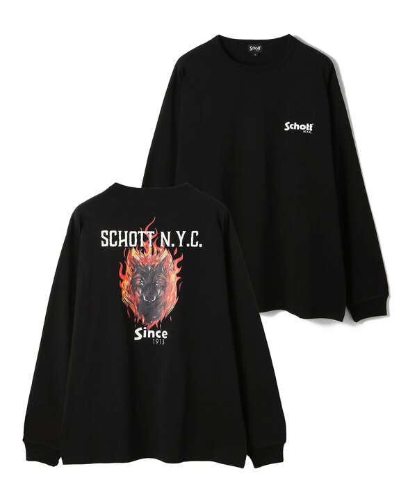 【WEB&DEPOT LIMITED】FIRE WOLF LS T-SHIRT/ファイヤーウルフ ロンT