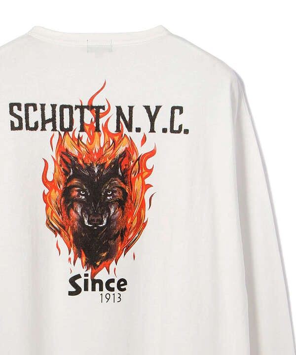 【WEB&DEPOT LIMITED】FIRE WOLF LS T-SHIRT/ファイヤーウルフ ロンT