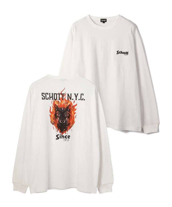 【WEB&DEPOT LIMITED】FIRE WOLF LS T-SHIRT/ファイヤーウルフ ロンT