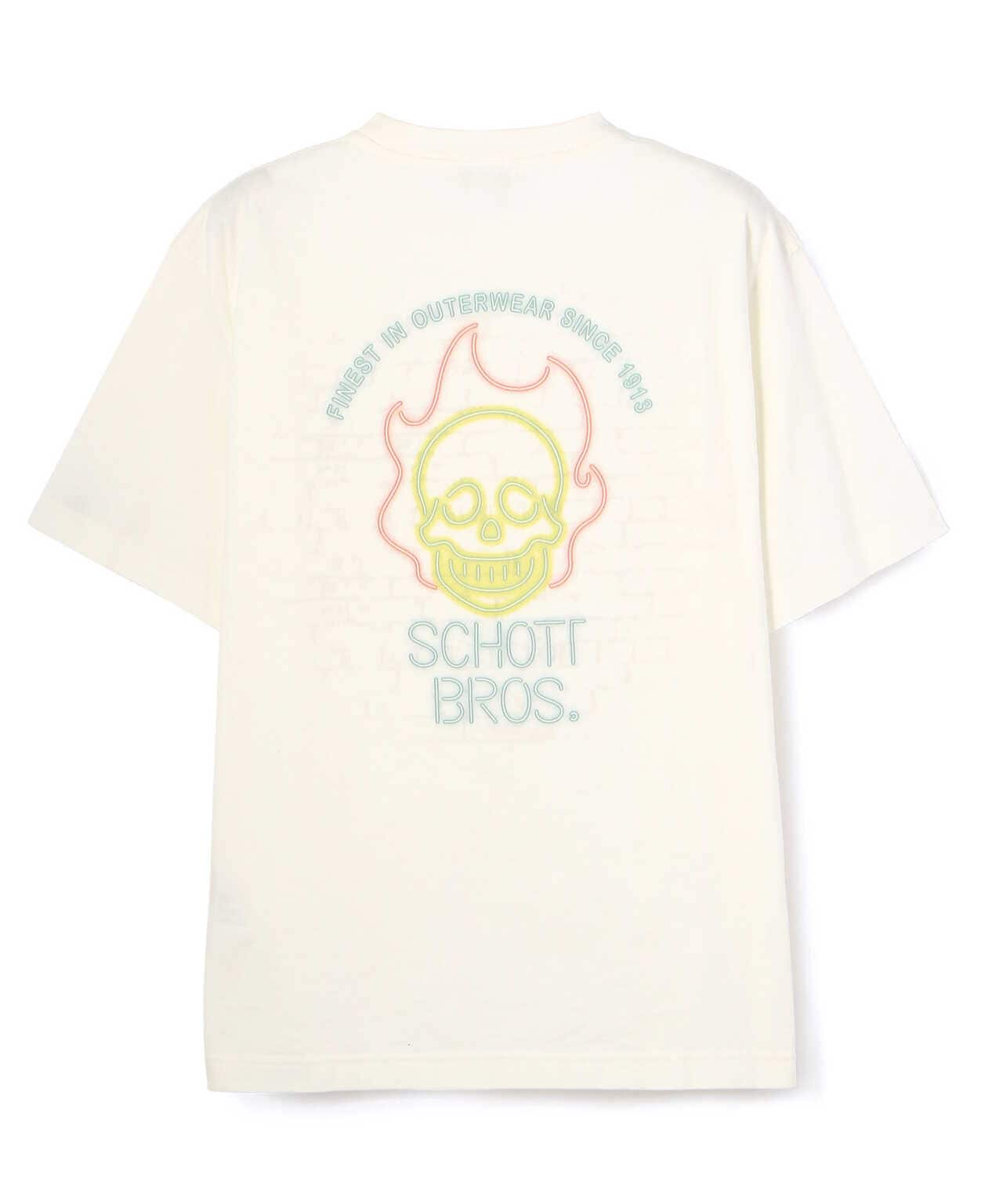 SKULL HEAD NEONSIGN T-SHIRT/スカルヘッド ネオンサイン Tシャツ