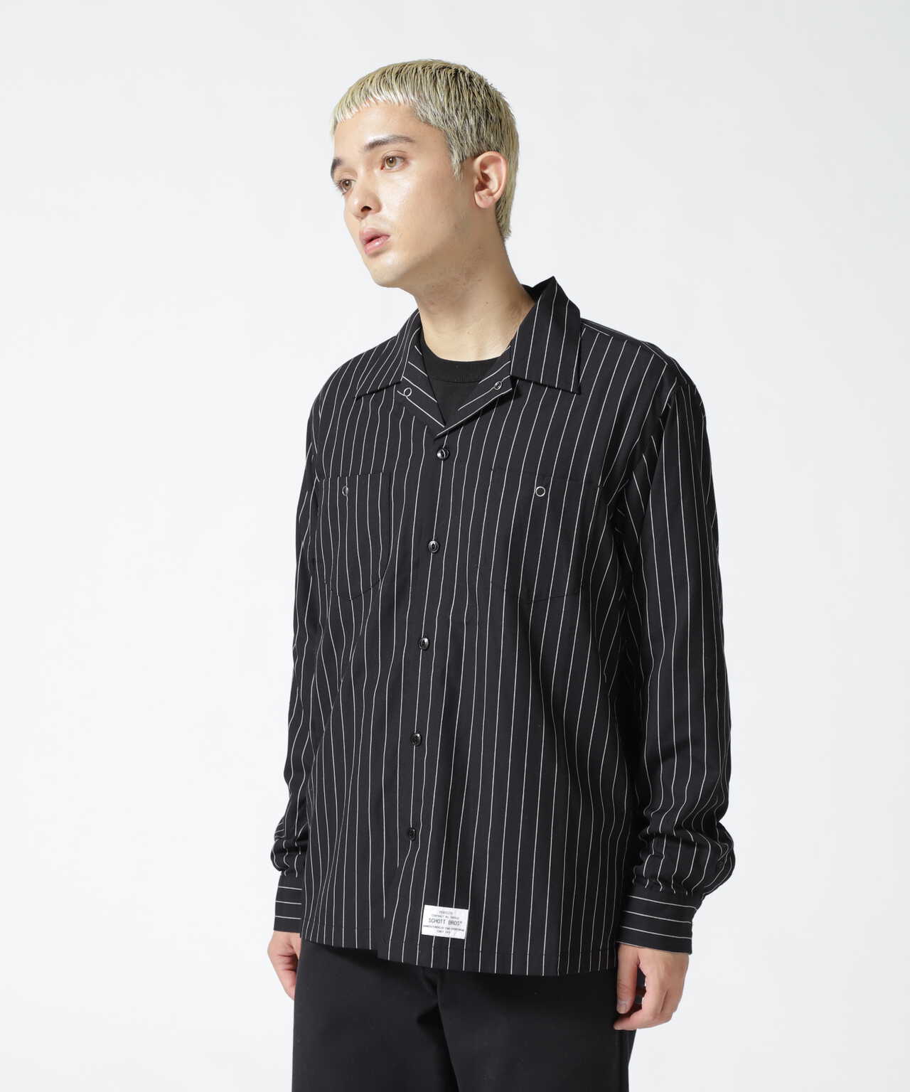 WEB LIMITED】TC STRIPE LS WORK SHIRT/ストライプ ワークシャツ