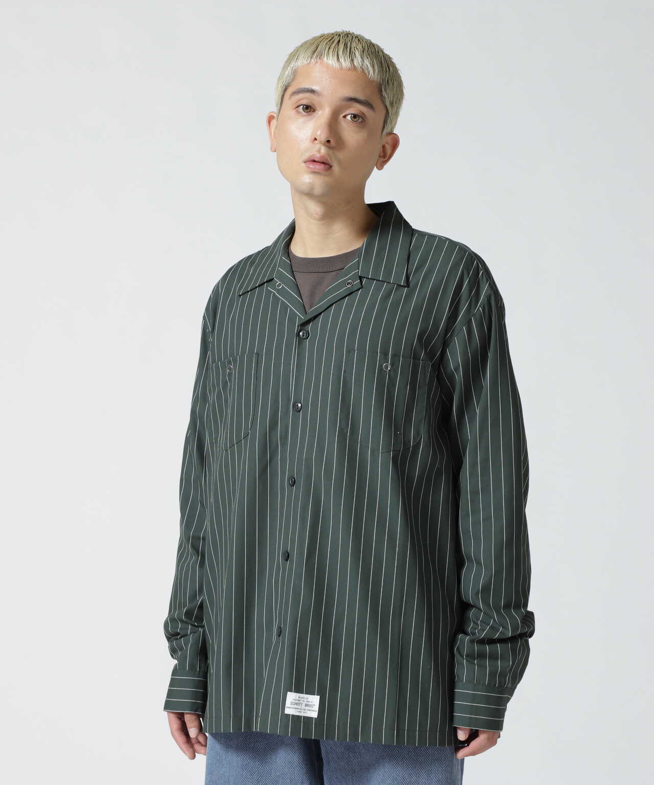 WEB LIMITED】TC STRIPE LS WORK SHIRT/ストライプ ワークシャツ