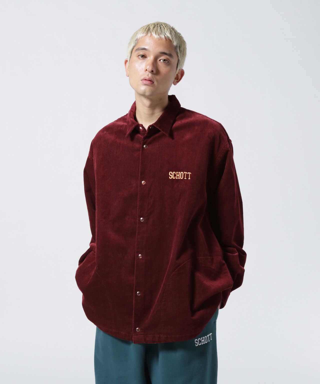 CORDUROY L/S COACH SHIRT/コーデュロイ ロングスリーブ コーチシャツ | Schott ( ショット ) | US  ONLINE STORE（US オンラインストア）