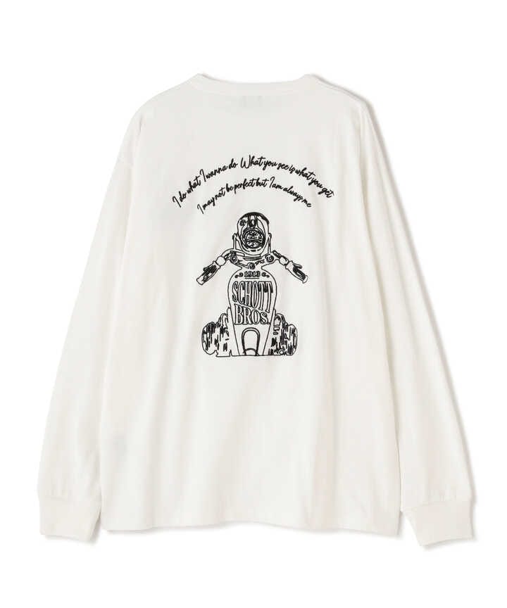 MOTORCYCLE GRAPHIC EMB L/S TEE/モーターサイクル グラフィック ロングスリーブTシャツ