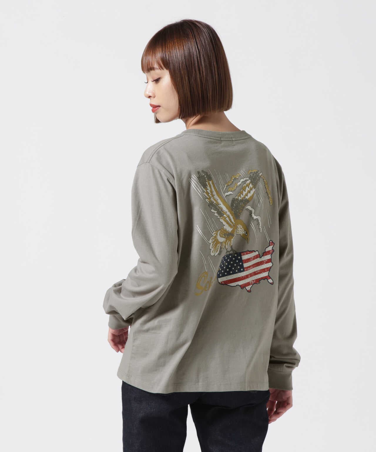 Women's】EAGLE U.S.A FRAG L/S T-SHIRT/イーグル U.S.Aフラッグ