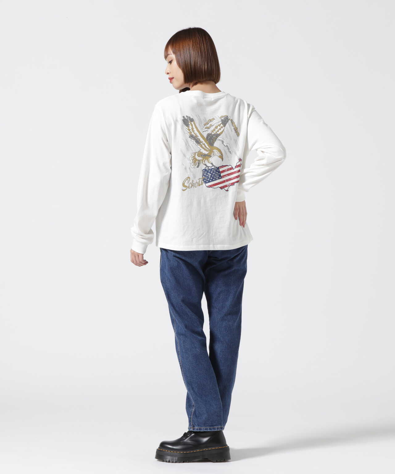 Women's】EAGLE U.S.A FRAG L/S T-SHIRT/イーグル U.S.Aフラッグ