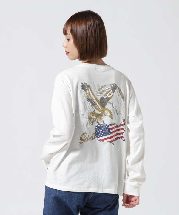 【Women's】EAGLE U.S.A FRAG L/S T-SHIRT/イーグル U.S.Aフラッグ ロングスリーブTシャツ