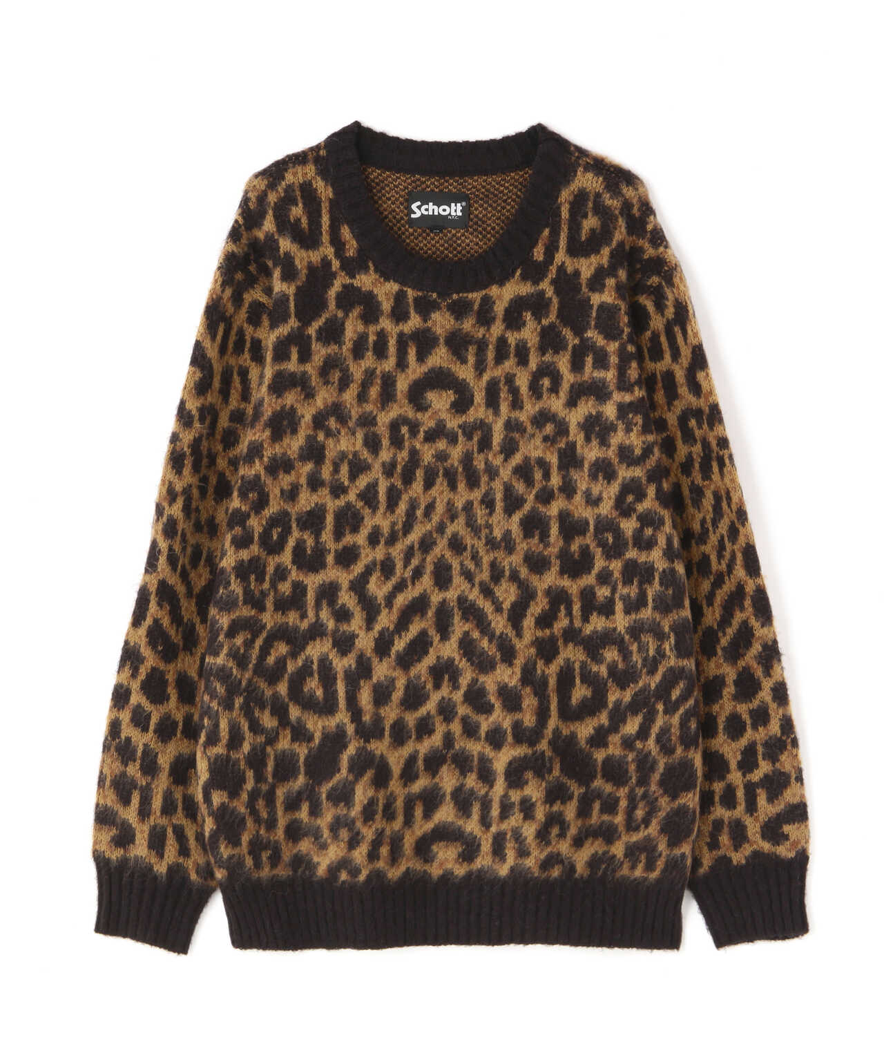 LEOPARD MOHAIR SWEATER/レオパード モヘア セーター | Schott