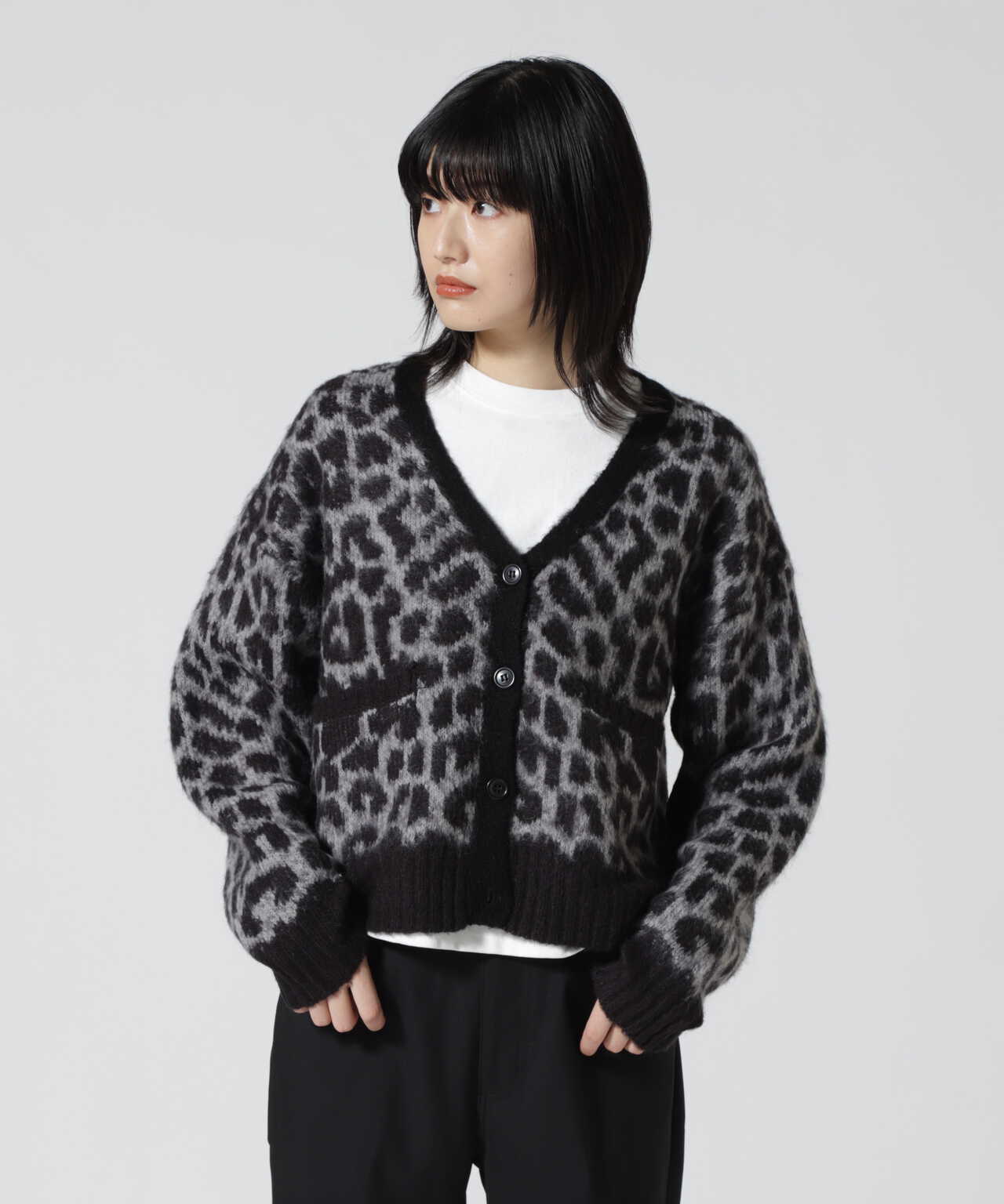 Women's】LEOPARD MOHAIR CARDIGAN/レオパードモヘア カーディガン