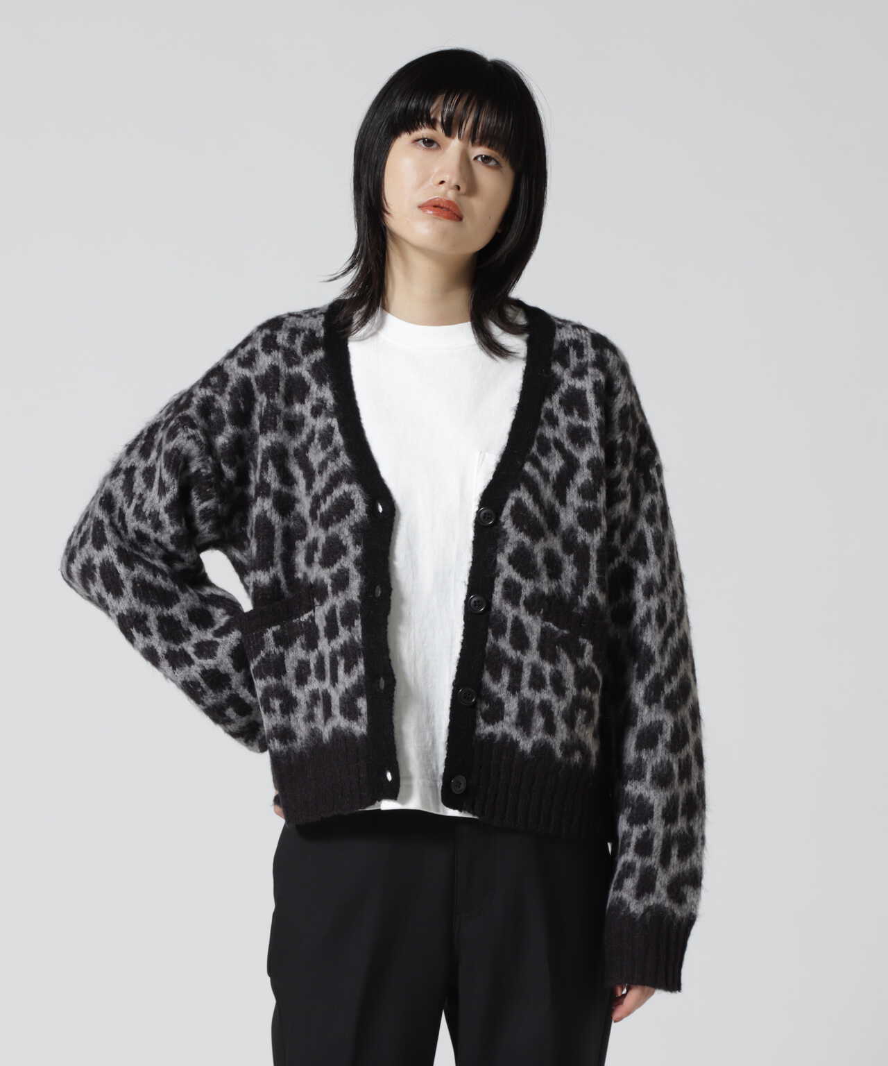 Women's】LEOPARD MOHAIR CARDIGAN/レオパードモヘア カーディガン 