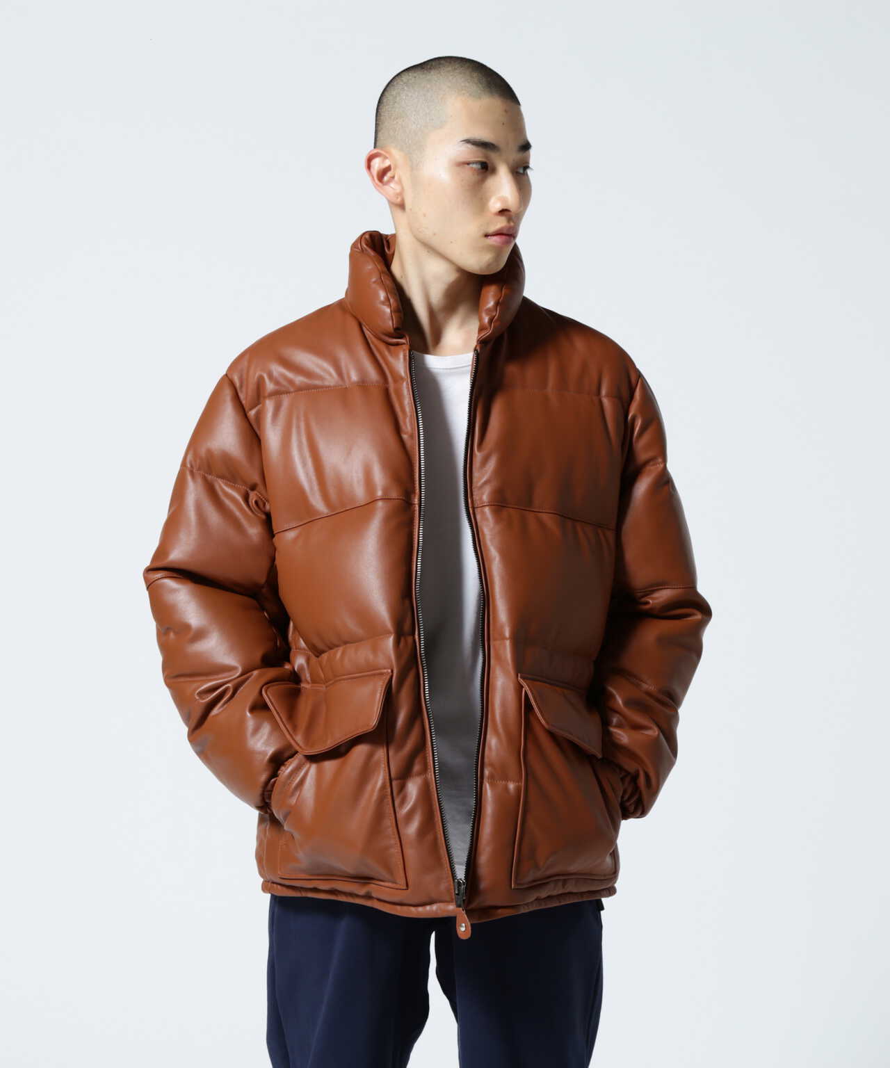 LEATHER CLASSIC DOWN JACKET/レザー クラシック ダウン