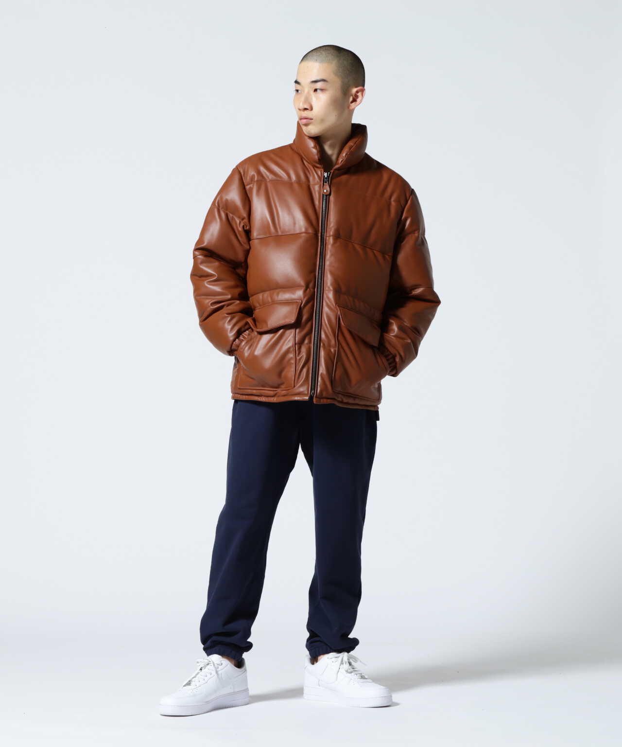 LEATHER CLASSIC DOWN JACKET/レザー クラシック ダウン ジャケット 