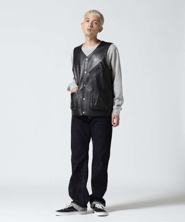 PATCH POCKET LEATHER VEST /パッチポケット レザーベスト（7822251003 ...
