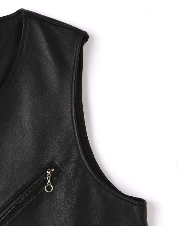 PATCH POCKET LEATHER VEST /パッチポケット　レザーベスト