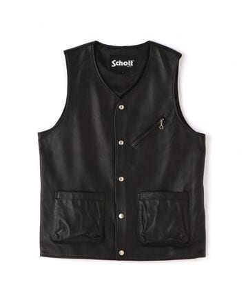 PATCH POCKET LEATHER VEST /パッチポケット　レザーベスト