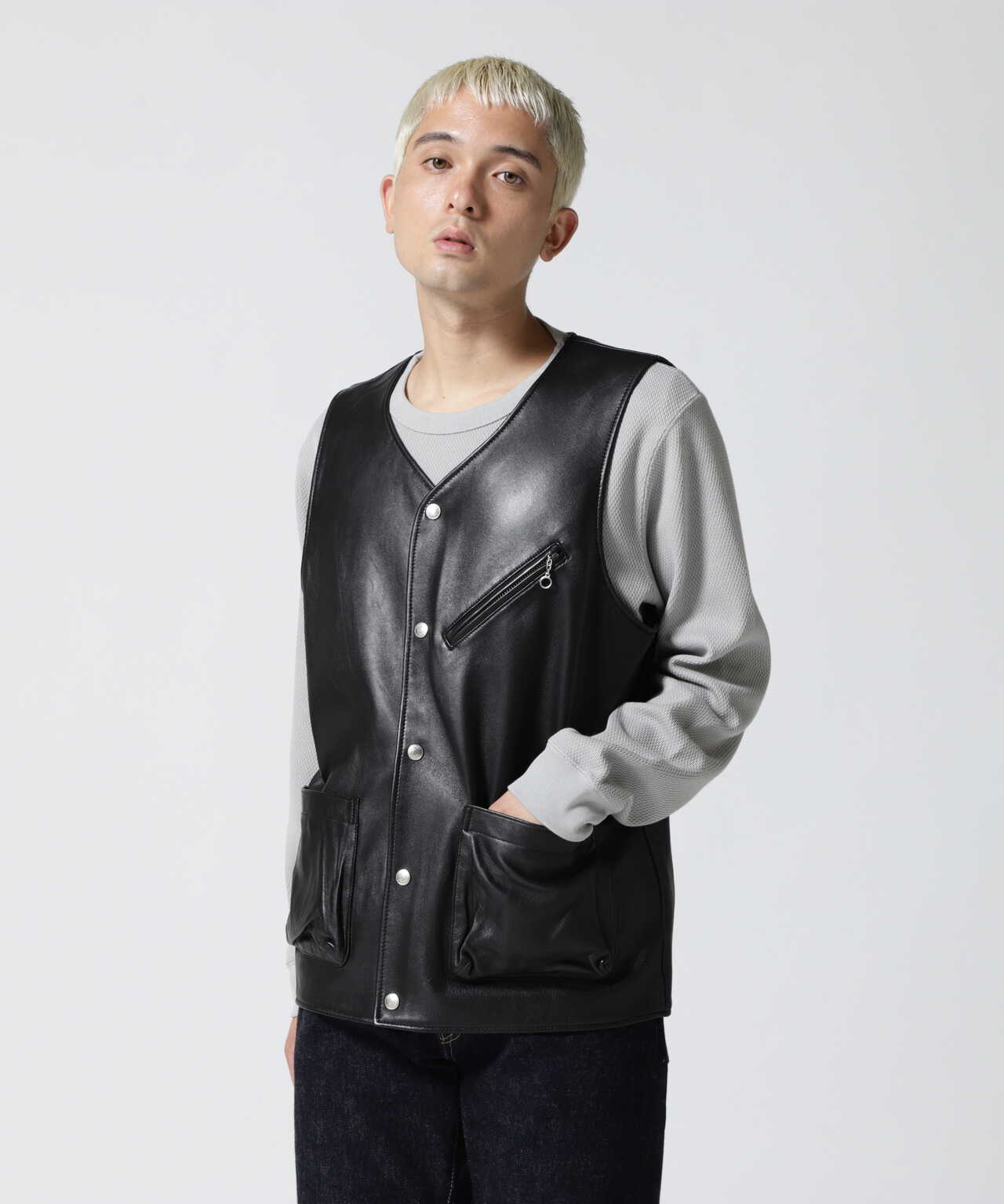 PATCH POCKET LEATHER VEST /パッチポケット レザーベスト | Schott