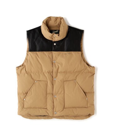 LEATHER COMBI DOWN VEST/レザーコンビ　ダウンベスト