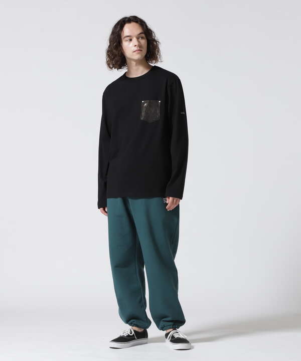  LETHER POKET LS TEE/レザーポケット ロングスリーブ Tシャツ