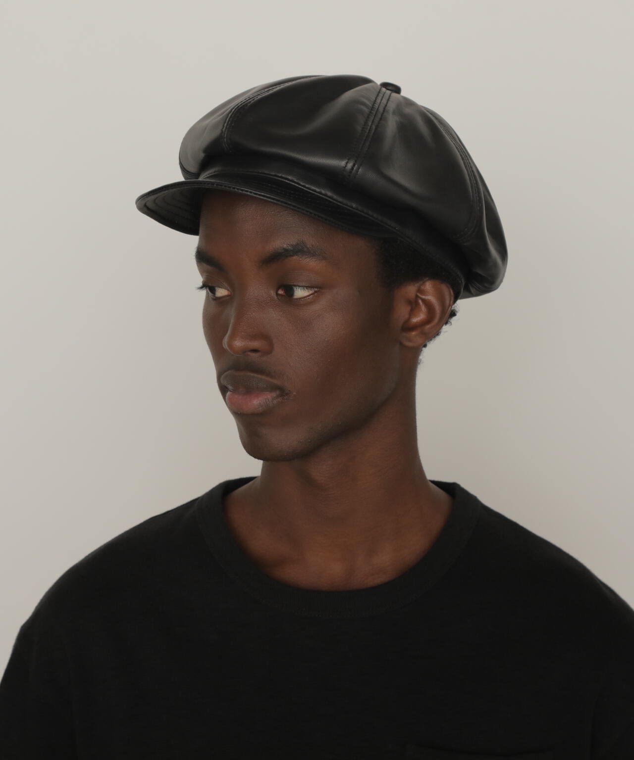 LEATHER NEWSBOY CAP/レザー ニュースボーイキャップ キャスケット