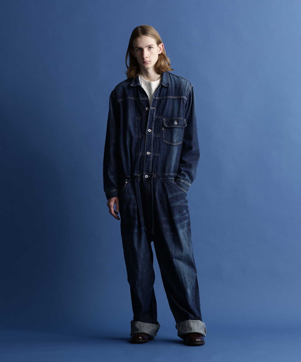 NEP DENIM WORK JUMP SUIT/ネップ デニム ワーク ジャンプスーツ ...