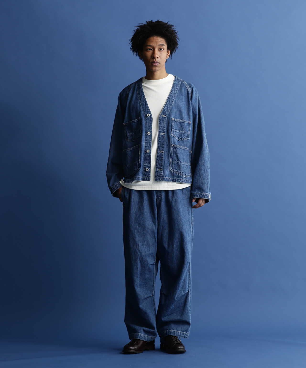 NEP DENIM OVER PANTS/ネップ デニム オーバーパンツ