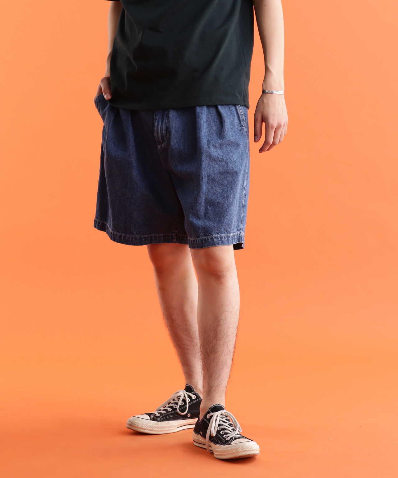 NEP DENIM 2TUCK SHORTS/ネップデニム 2タックショーツ | Schott