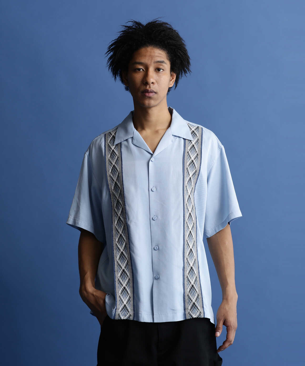 LINE 2TONE SS SHIRT/ライン 2トーン 半袖シャツ