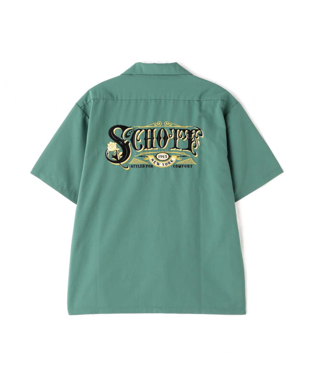 T/C WORK SHIRT ROSE EMBROIDERED/ 刺繍ワークシャツ | Schott 