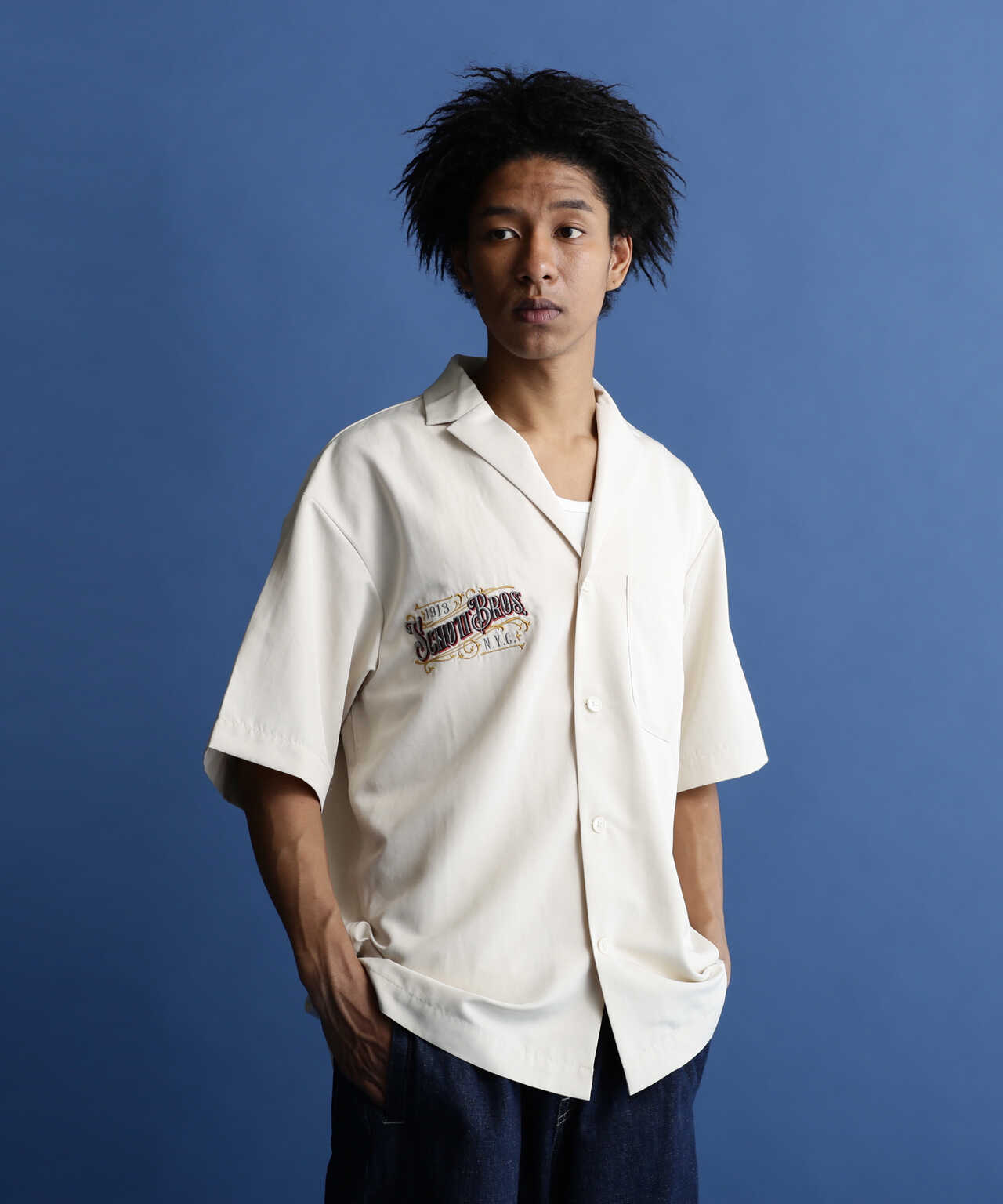 WEB LIMITED】EMB. TC SHIRT BARBER/刺繍シャツ 