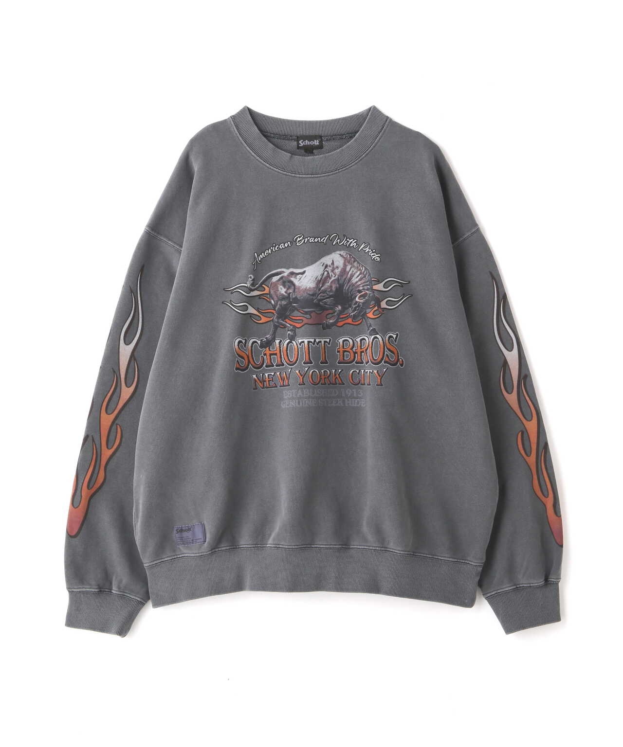 PIGMENT O/D CREW SWEAT "BULL FIRE"/ピグメント クルースウェット 'ブルファイア'